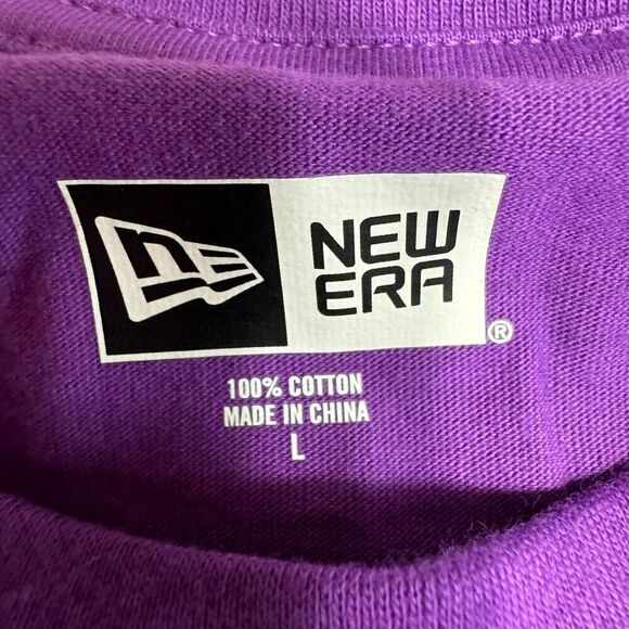 Los Angeles LA Lakers NBA New Era Crew Neck Purple SS Tee Shirt Mens L NE97099M - Picture 8 of 10